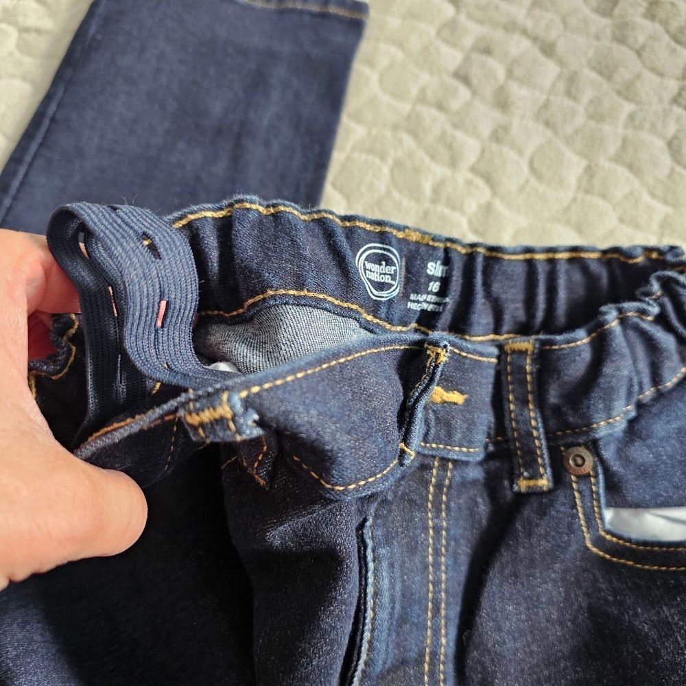 Boys 16 slim jeans wonder nation adjustable - Picture 3 of 4